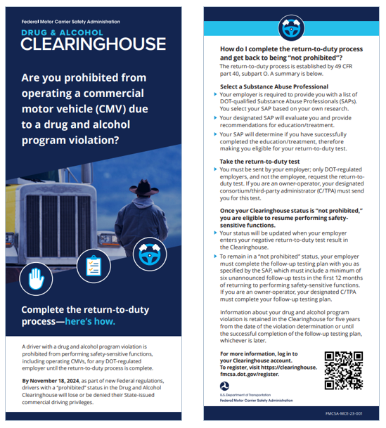 Clearinghouse Return-to-Duty Process for CDL Drivers